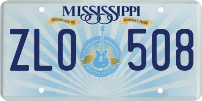 MS license plate ZLO508