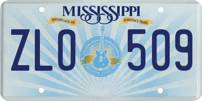 MS license plate ZLO509