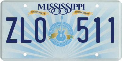 MS license plate ZLO511
