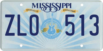 MS license plate ZLO513