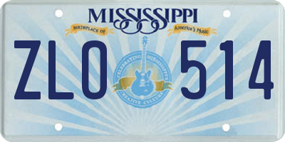 MS license plate ZLO514