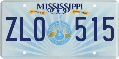 MS license plate ZLO515