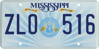 MS license plate ZLO516