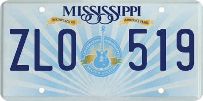 MS license plate ZLO519