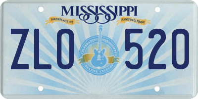 MS license plate ZLO520