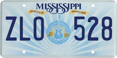 MS license plate ZLO528