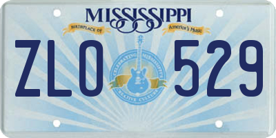 MS license plate ZLO529