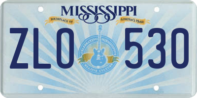 MS license plate ZLO530