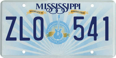 MS license plate ZLO541