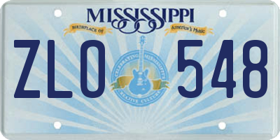 MS license plate ZLO548