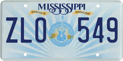 MS license plate ZLO549