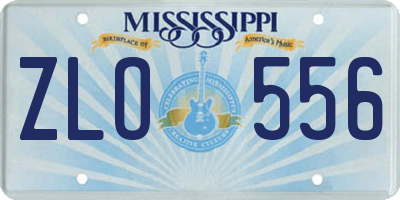 MS license plate ZLO556