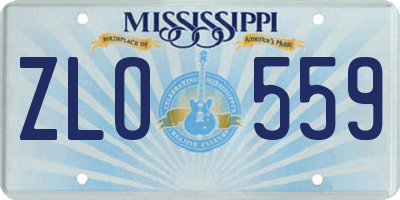 MS license plate ZLO559
