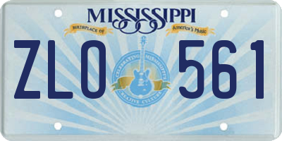 MS license plate ZLO561