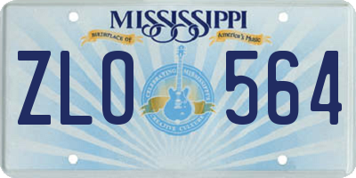 MS license plate ZLO564