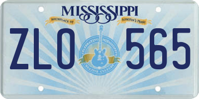 MS license plate ZLO565
