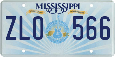 MS license plate ZLO566