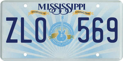MS license plate ZLO569