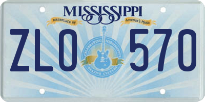 MS license plate ZLO570