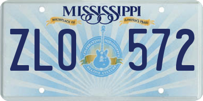 MS license plate ZLO572