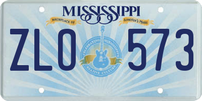 MS license plate ZLO573