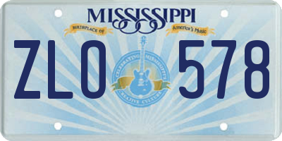 MS license plate ZLO578