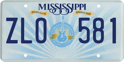 MS license plate ZLO581