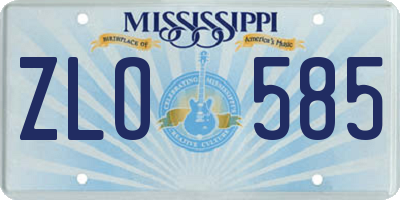 MS license plate ZLO585