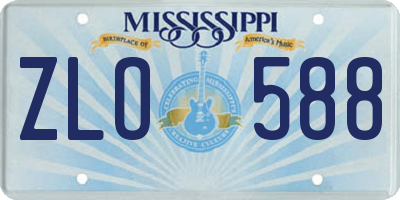 MS license plate ZLO588