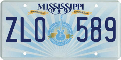 MS license plate ZLO589