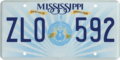 MS license plate ZLO592