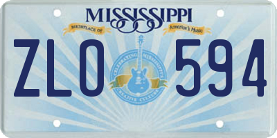 MS license plate ZLO594