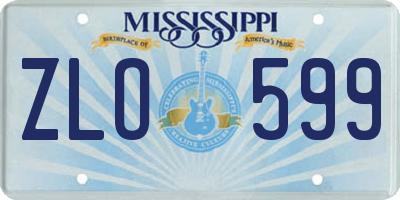 MS license plate ZLO599