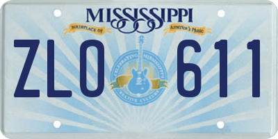 MS license plate ZLO611