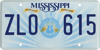 MS license plate ZLO615