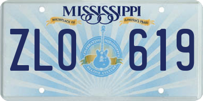 MS license plate ZLO619