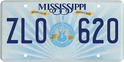 MS license plate ZLO620