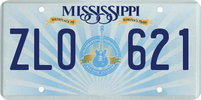 MS license plate ZLO621