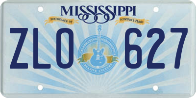 MS license plate ZLO627