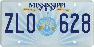 MS license plate ZLO628