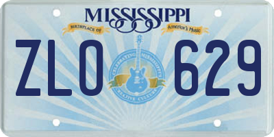 MS license plate ZLO629