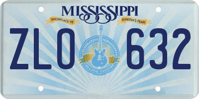 MS license plate ZLO632