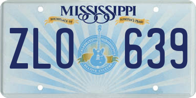 MS license plate ZLO639
