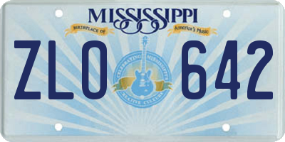 MS license plate ZLO642