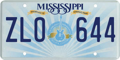 MS license plate ZLO644