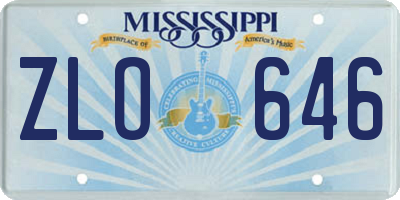 MS license plate ZLO646