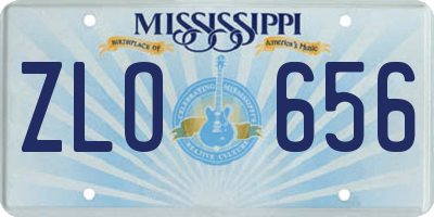 MS license plate ZLO656