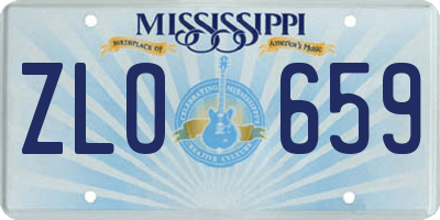 MS license plate ZLO659