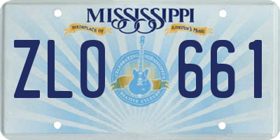 MS license plate ZLO661