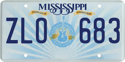 MS license plate ZLO683